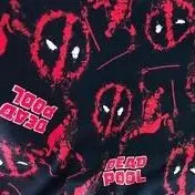 Black Deadpool Knit Fabric (1/4 Yard (9" x WOF))