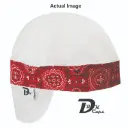 White Solid Red Bandana (Dark) Welding Cap