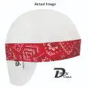 White Solid Red Bandana Welding Cap