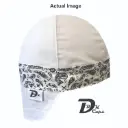 White Solid White Paisley Bandana Welding Cap