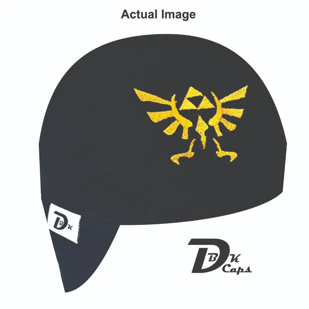Zelda Royal Crest Embroidery Welding Cap (6 3/8", Black, No, 7" Standard Length)