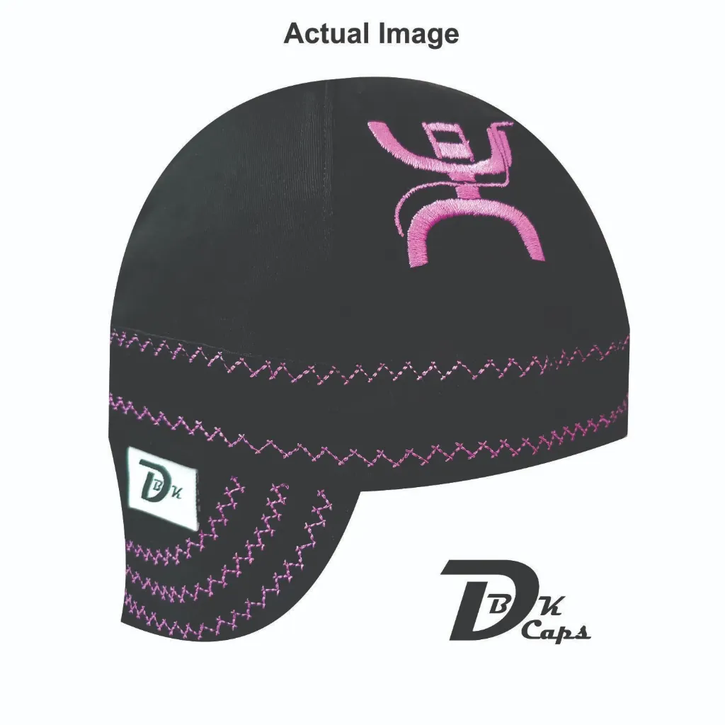 Welding Man Pink (Light) Embroidery Welding Cap (6 3/8", Black, No, 7" Standard Length)