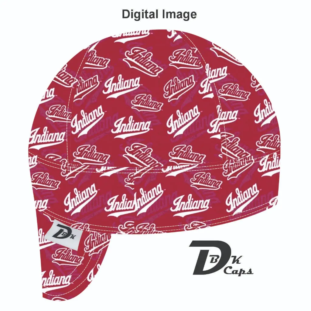 Red Indiana University Welding Cap (6 3/8", Black Liner, No, 7" Standard Length)