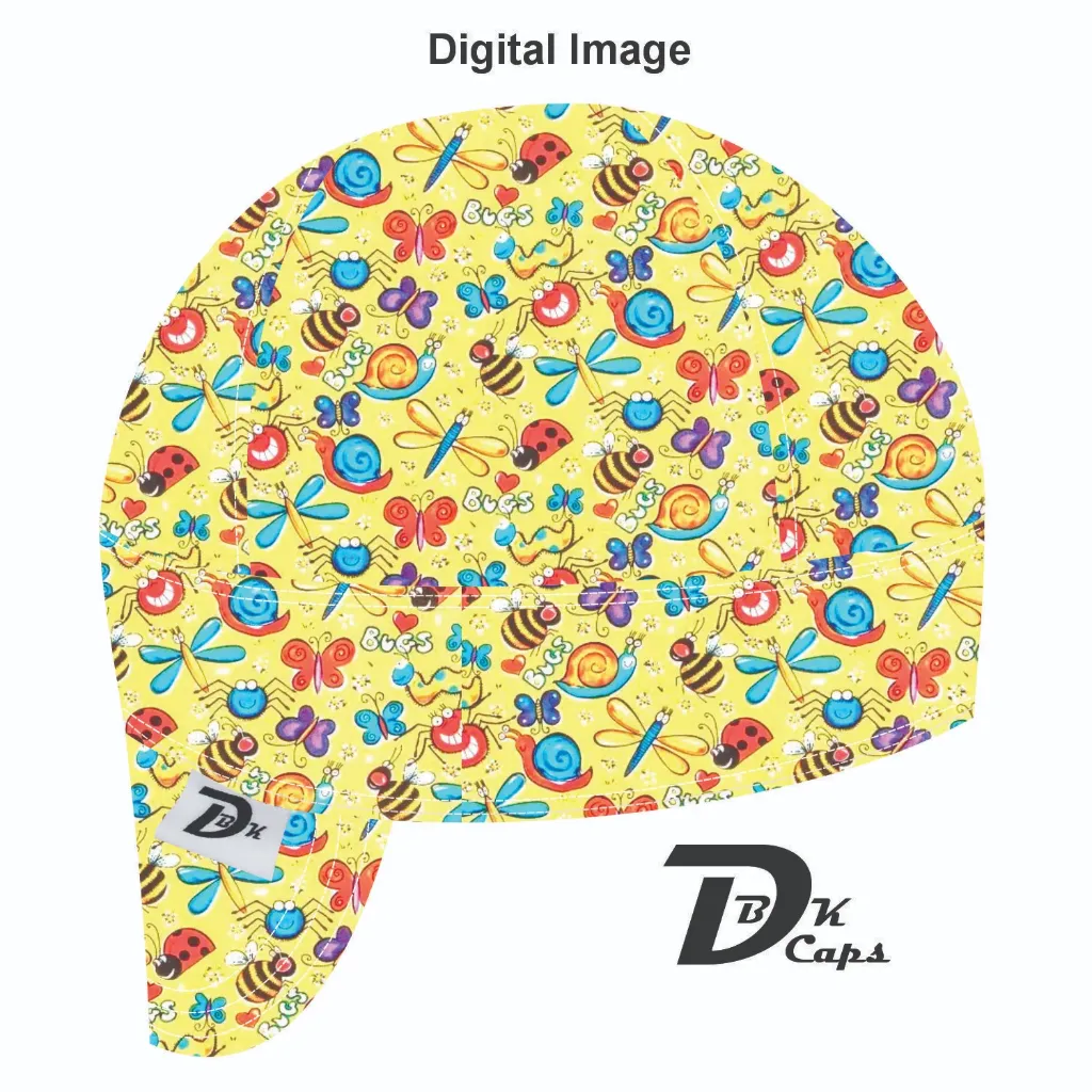 Yellow Happy Bugs Welding Cap