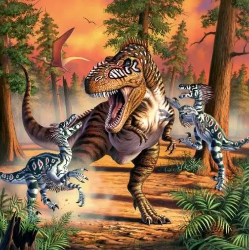 [BRODINOPAN] Brown Dinosaur Panel Fabric