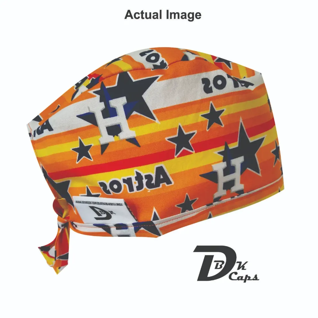 Orange Houston Astro Logo Skull-Cap (Extra Small (21" x 22"), Black Liner)