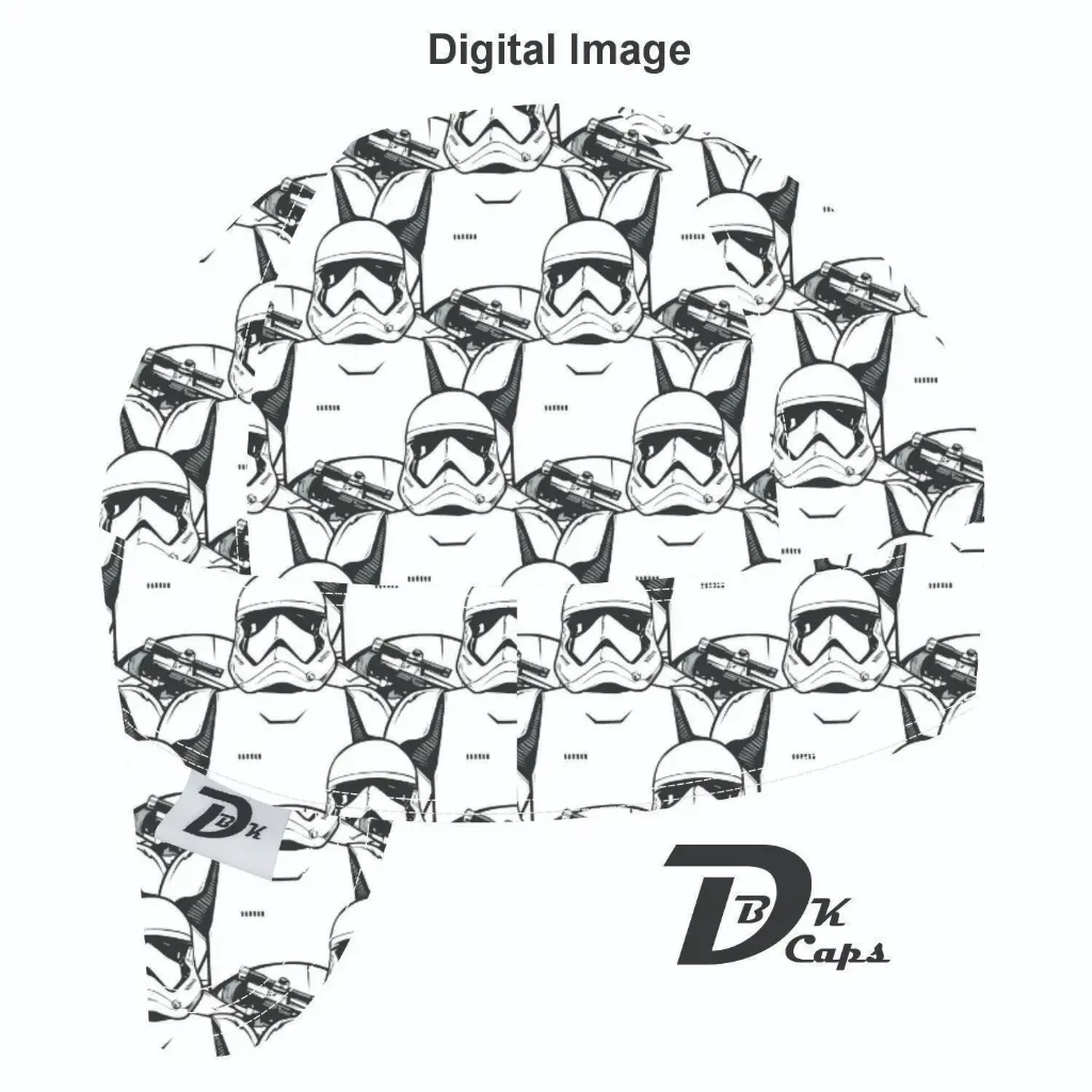 White Star Wars Trooper Welding Cap (6 3/8", Black Liner, No, 7" Standard Length)