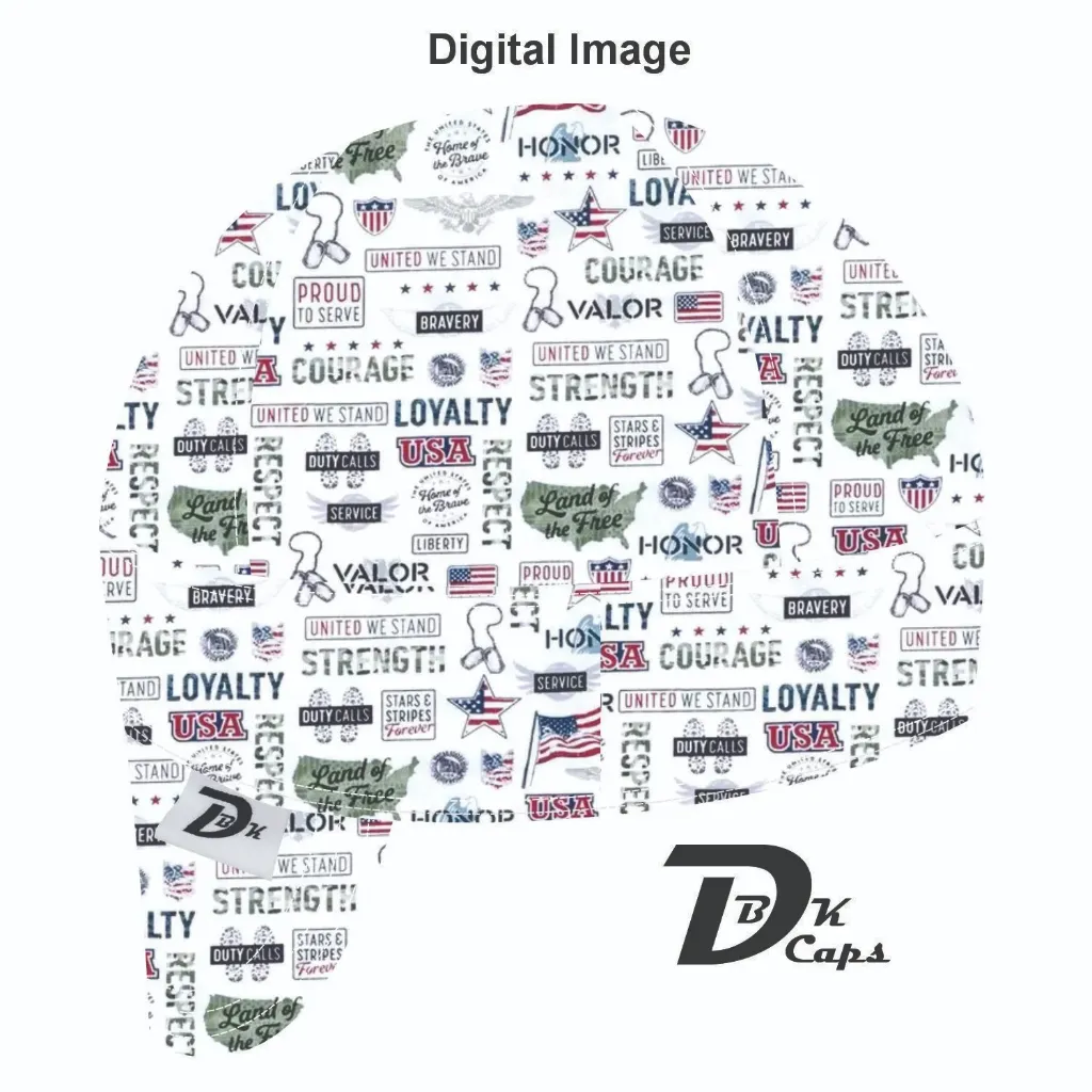 White United We Stand Welding Cap (6 3/8", Black Liner, No, 7" Standard Length)