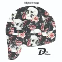 Black Meko Skull Rose Welding Cap