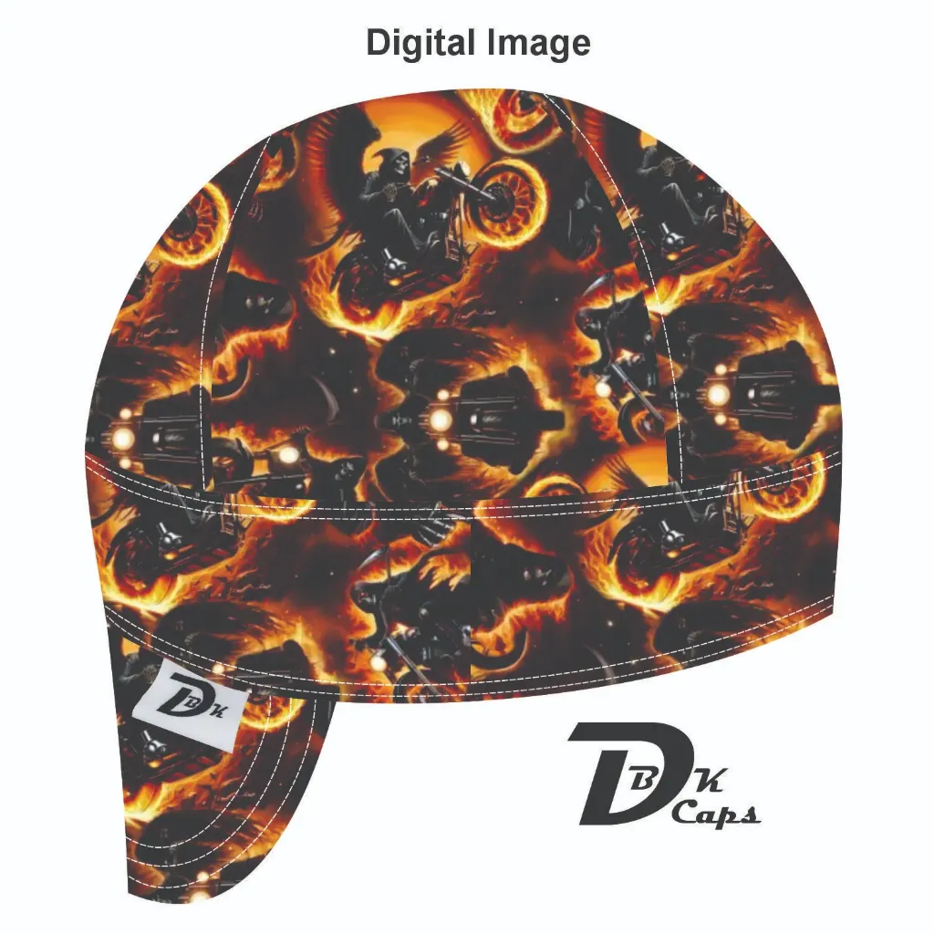 Black Moonlight Bikers Welding Cap (6 3/8", Black Liner, No, 7" Standard Length)