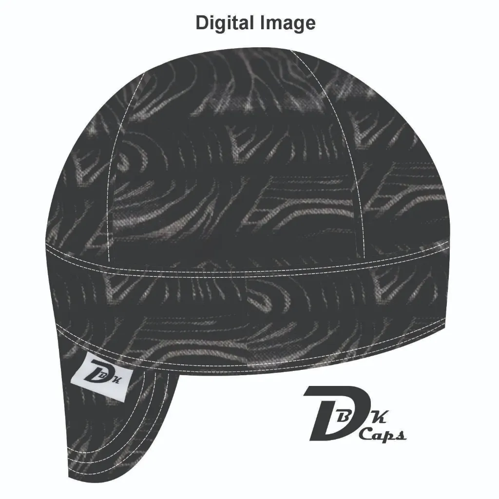 Black Organic Swirl Welding Cap (6 3/8", Black Liner, No, 7" Standard Length)