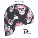Black Pink Flower Skull Welding Cap