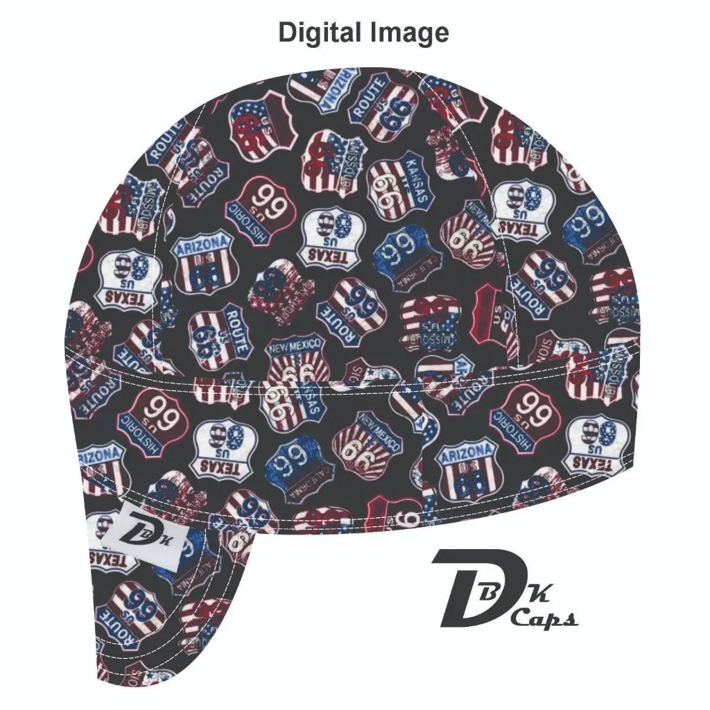 Black Route 66 Welding Cap (6 3/8", Black Liner, No, 7" Standard Length)