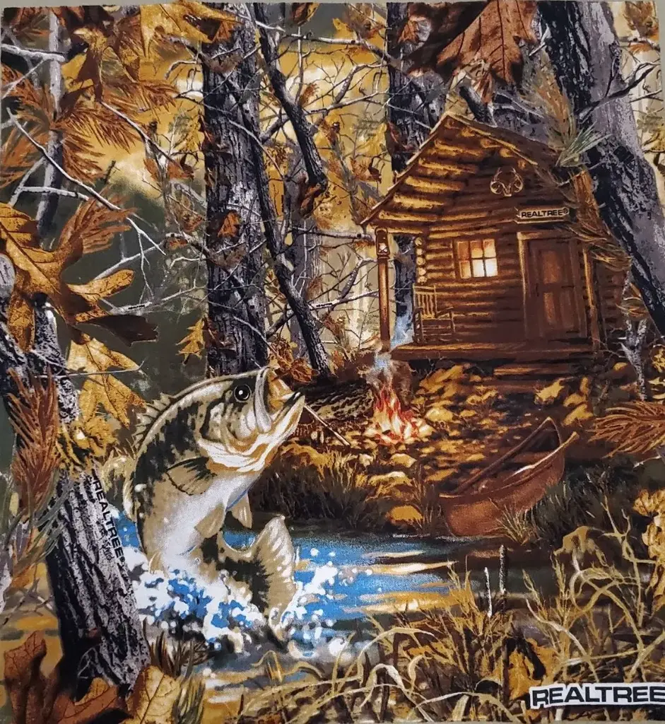 [BROFISJUMPAN] Brown Fish Jump Panel Fabric