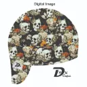 Black Skull Fall Floral Welding Cap