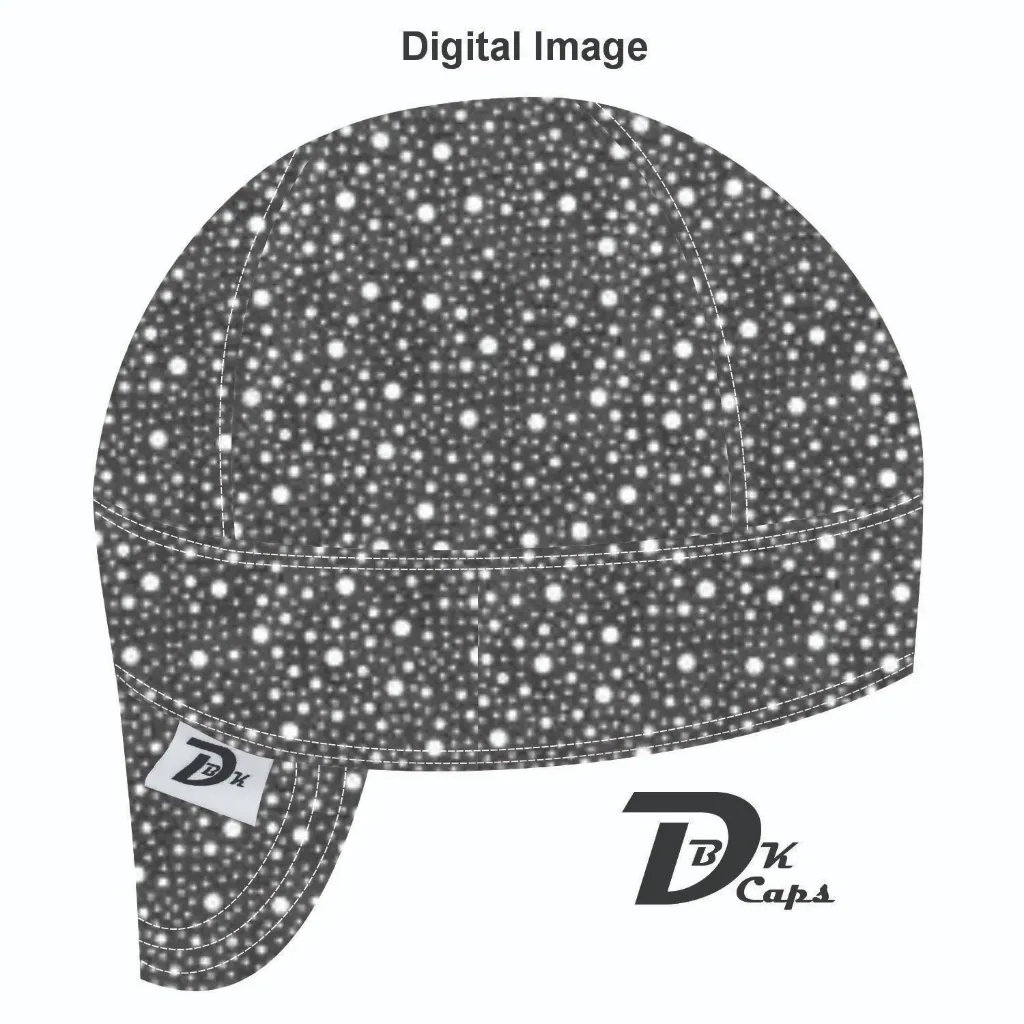 Black Sprinkle Welding Cap (6 3/8", Black Liner, No, 7" Standard Length)