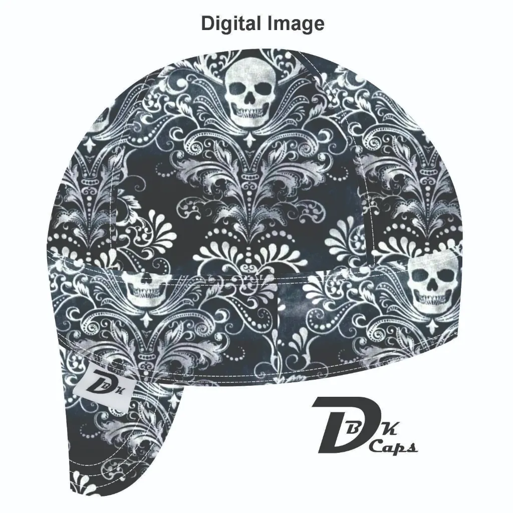 Blue Fancy Skull Welding Cap