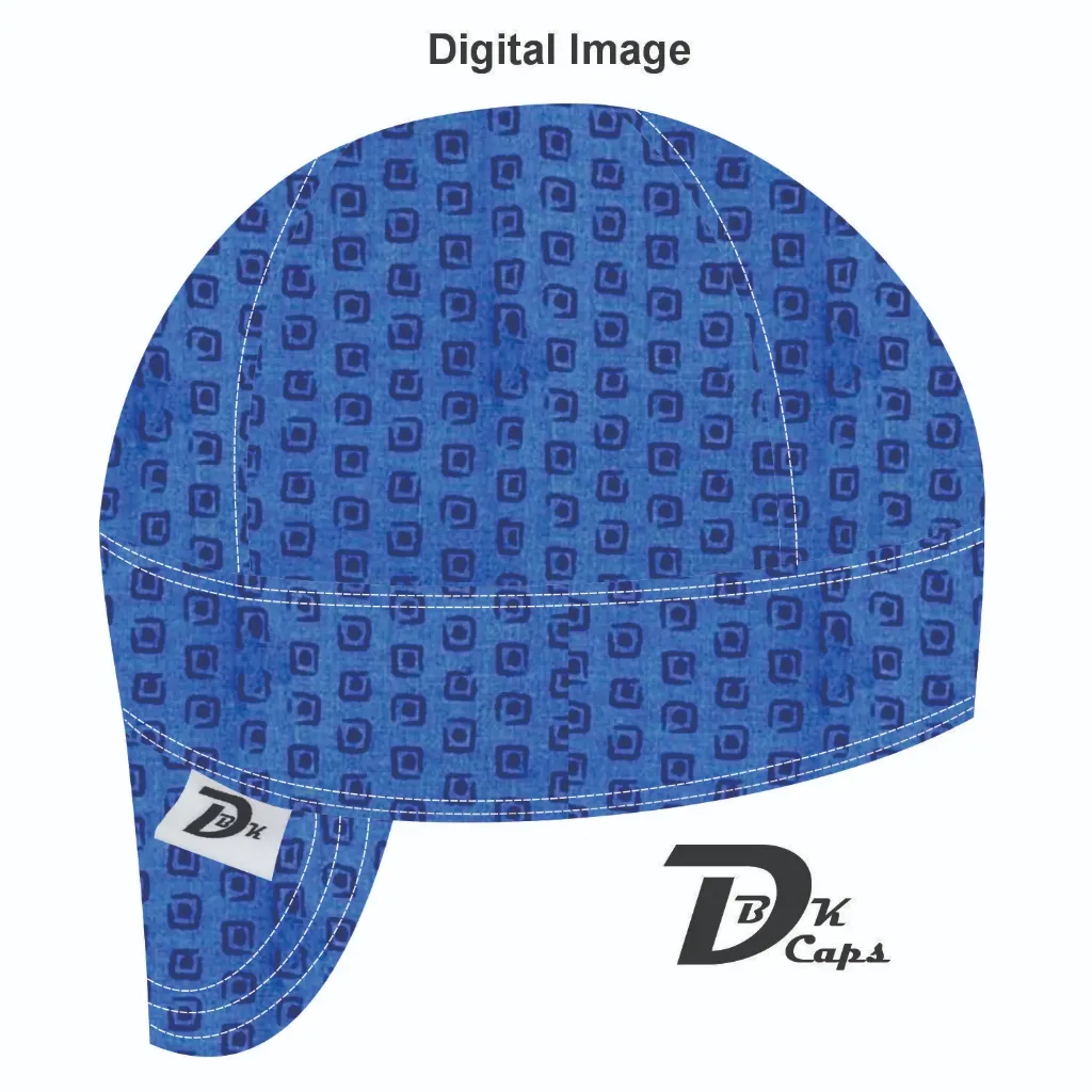 Blue Geometric Mark (Light) Welding Cap (6 3/8", Black Liner, No, 7" Standard Length)