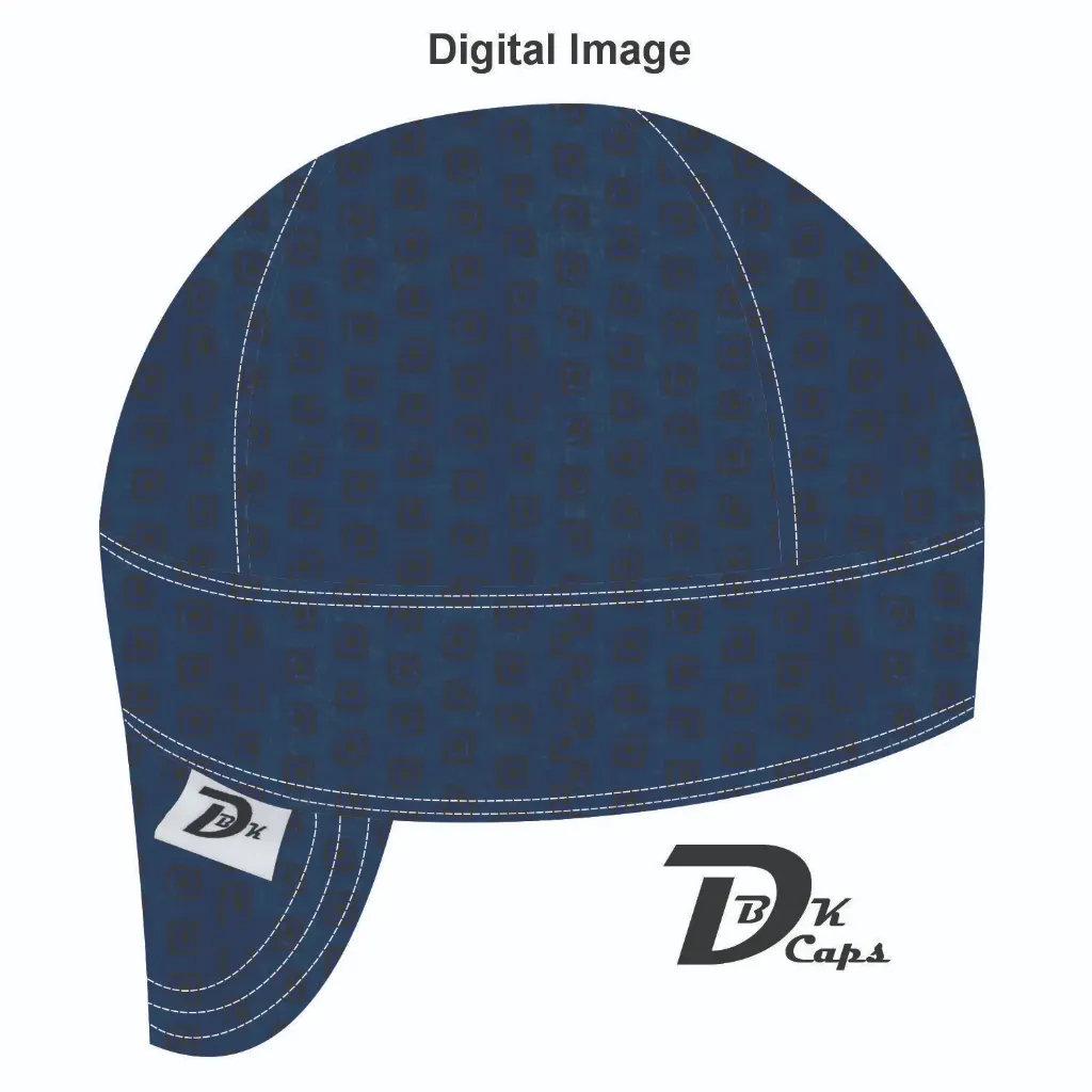 Blue Geometric Mark (Dark) Welding Cap (6 3/8", Black Liner, No, 7" Standard Length)