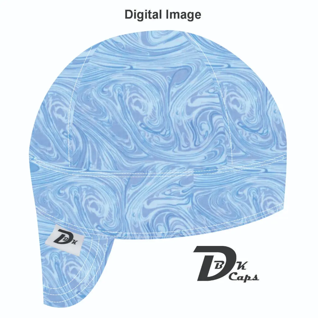 Blue Marble (Light) Welding Cap (6 3/8", Black Liner, No, 7" Standard Length)