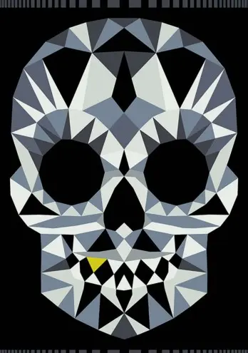 [GRASKUPAN] Gray Skull Panel Fabric