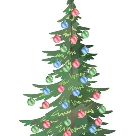 White Christmas Tree Panel Fabric