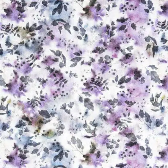 Purple Blurred Leaves Fabric