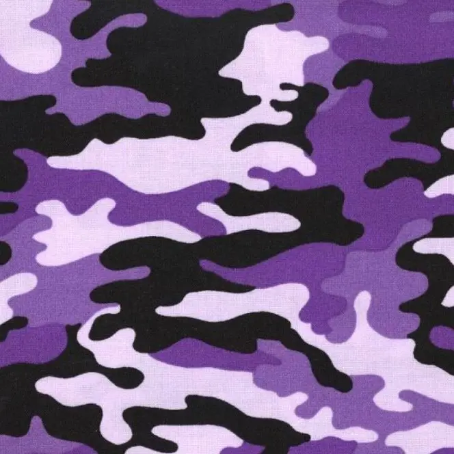 Purple Camo (Dark) Fabric (1/4 Yard (9" x WOF))