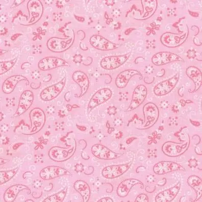 Pink Paisley Bandana (Light) Fabric (1/4 Yard (9" x WOF))