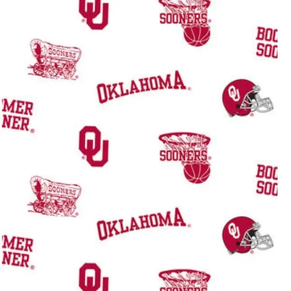 White OK State Fabric