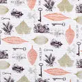 White Key Leave Fabric