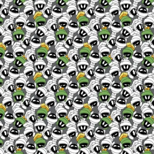 White Marvin Martian Fabric