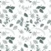White Green Vine Fabric