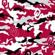 Red OK State Camo Fabric (1/4 Yard (9" x WOF))