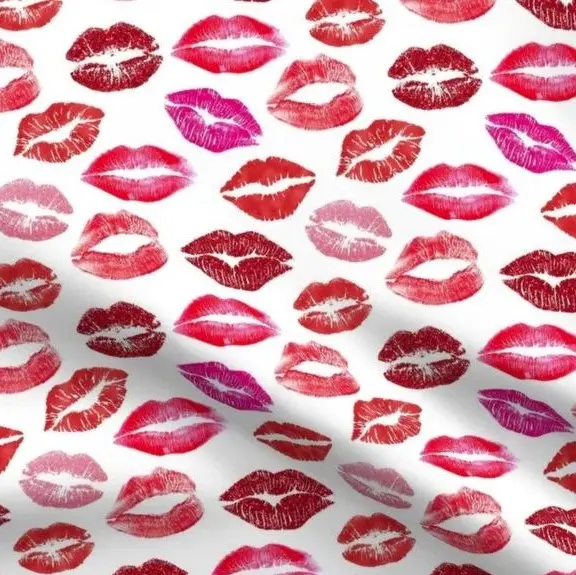 Red Luscious Lips Fabric