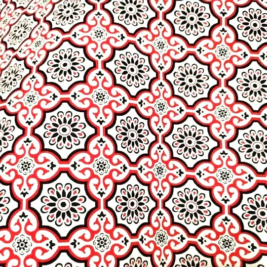 Red Blossom Fabric (1/4 Yard (9" x WOF))