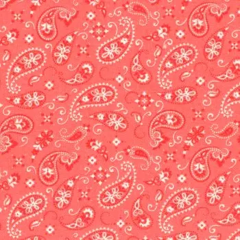 Peach Paisley Bandana Fabric