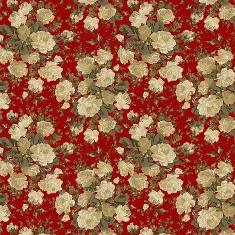 Maroon Carnation Floral Fabric