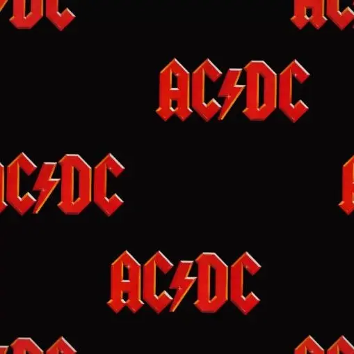 Black Red AC/DC Knit Fabric (1/4 Yard (9" x WOF))