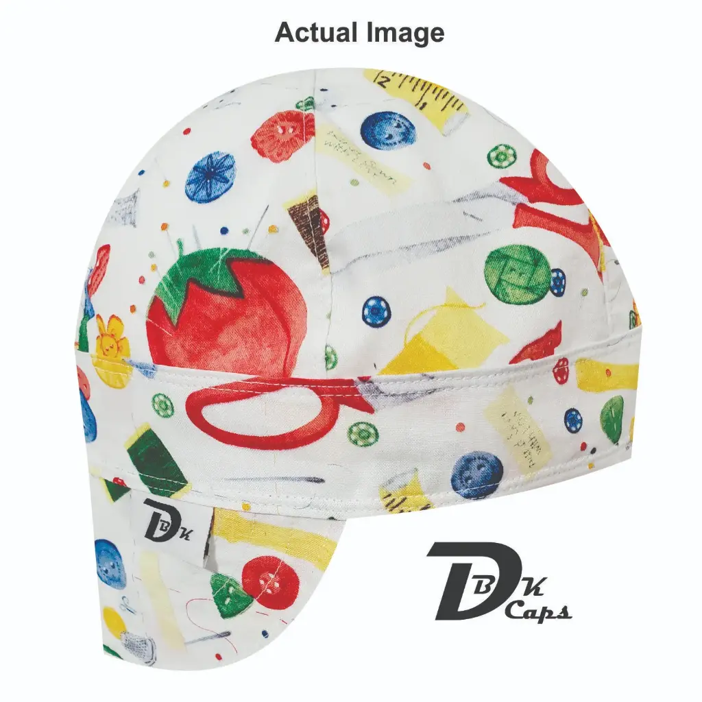 White Sewing Notion Welding Cap (6 3/8", Black Liner, No, 7" Standard Length)