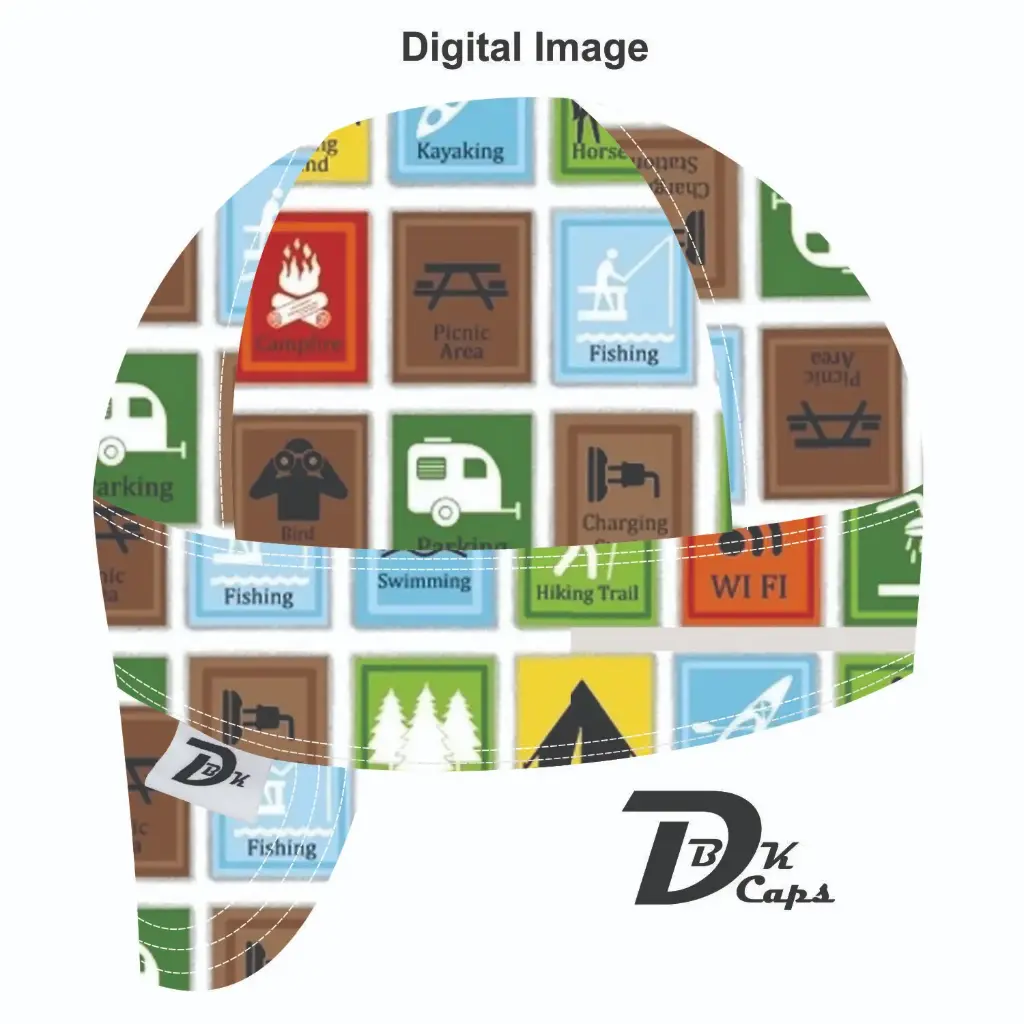 White Camping Signs Welding Cap (6 3/8", Black Liner, No, 7" Standard Length)