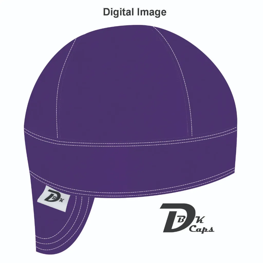 Purple Solid (Dark) Welding Cap (6 3/8", Black Liner, No, 7" Standard Length)