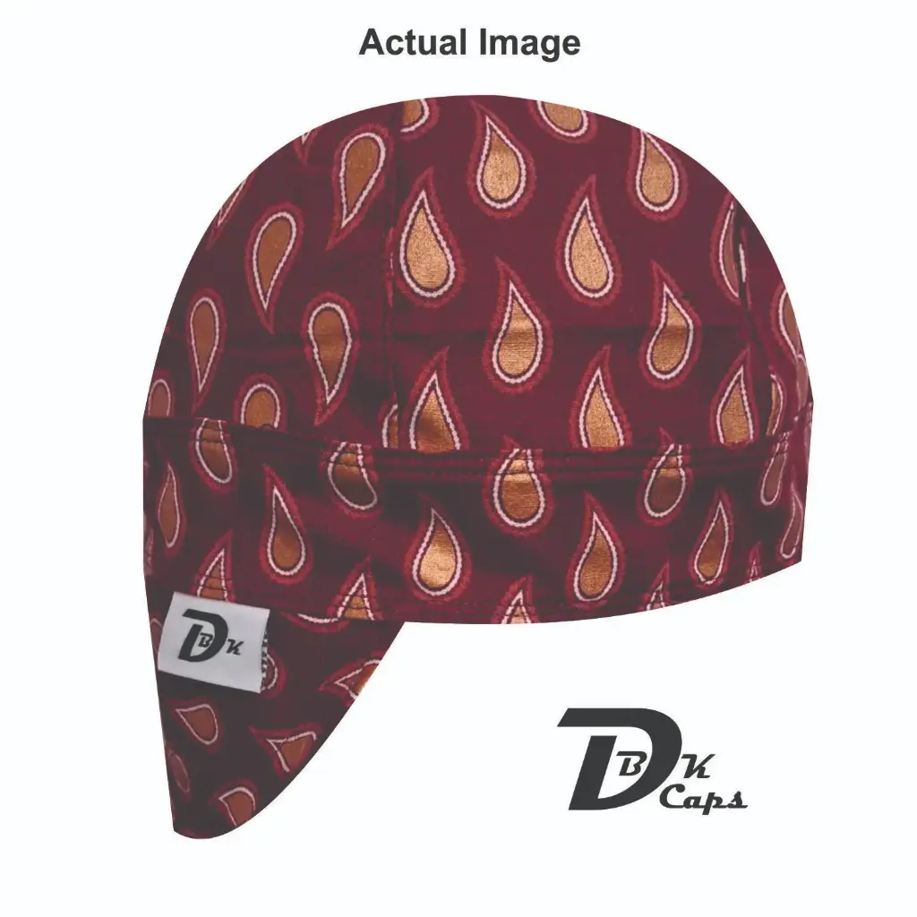 Red Tear Drop Welding Cap (6 3/8", Black Liner, No, 7" Standard Length)