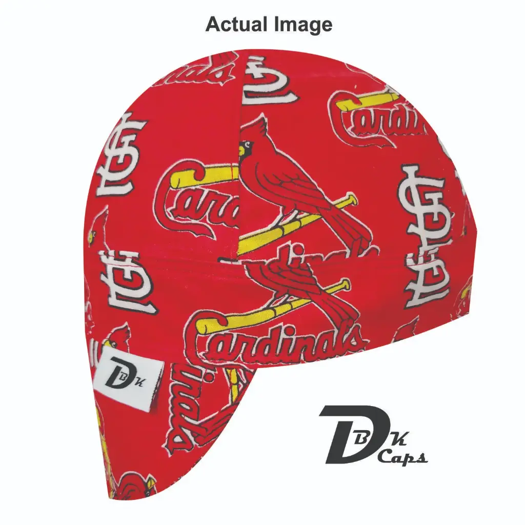 Red St Luis Cardinal Welding Cap (6 3/8", Black Liner, No, 7" Standard Length)