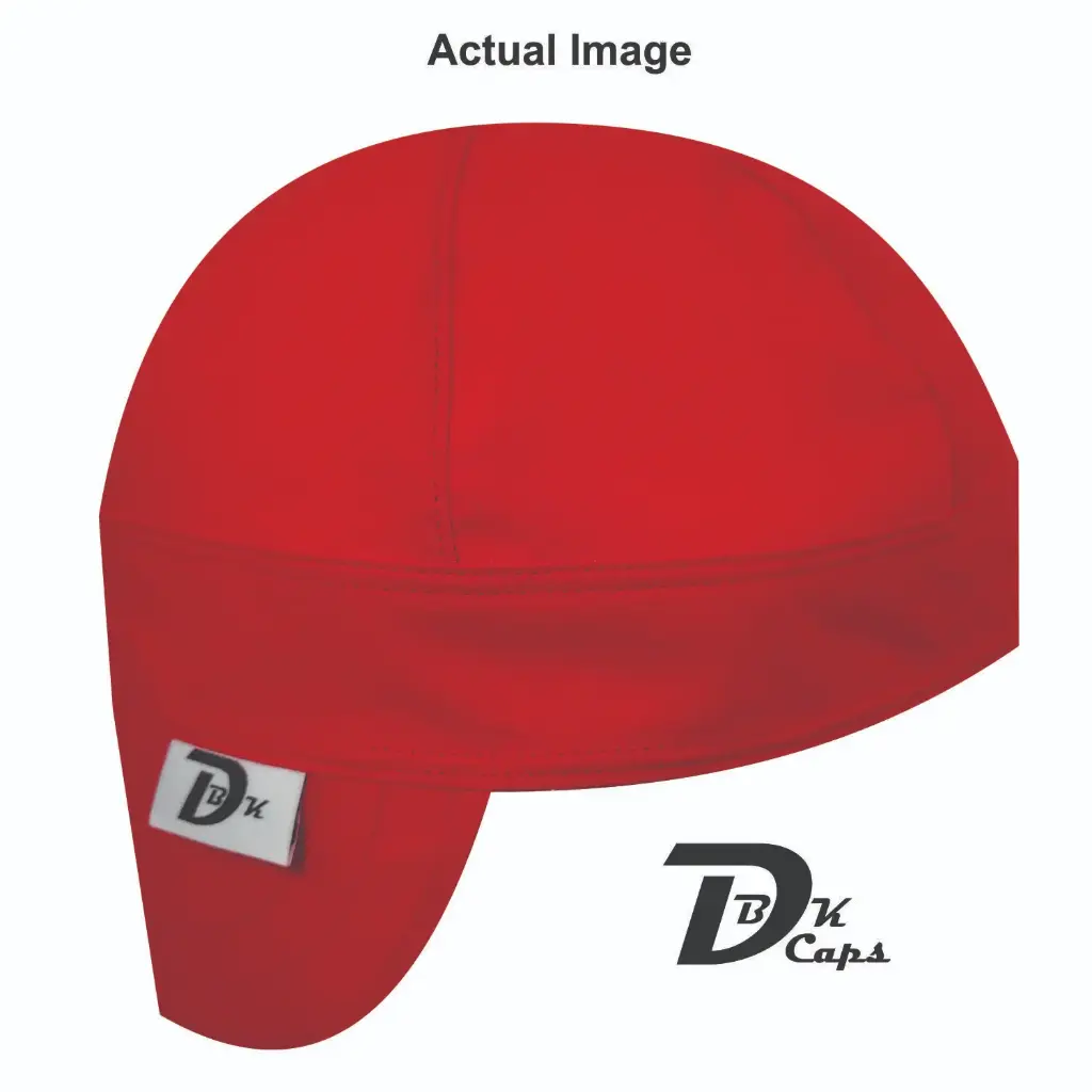 Red Solid (Dark) Welding Cap (6 3/8", Black Liner, No, 7" Standard Length)