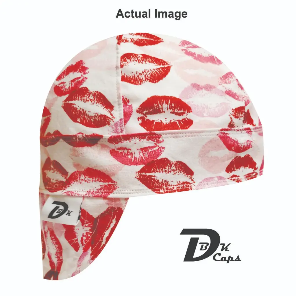 Red Lips Welding Cap (6 3/8", Black Liner, No, 7" Standard Length)