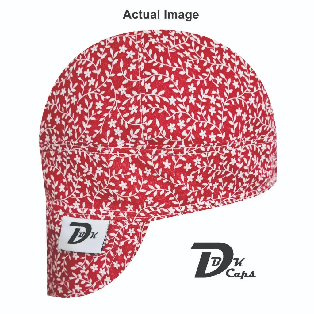 Red Etching Vine Welding Cap (6 3/8", Black Liner, No, 7" Standard Length)