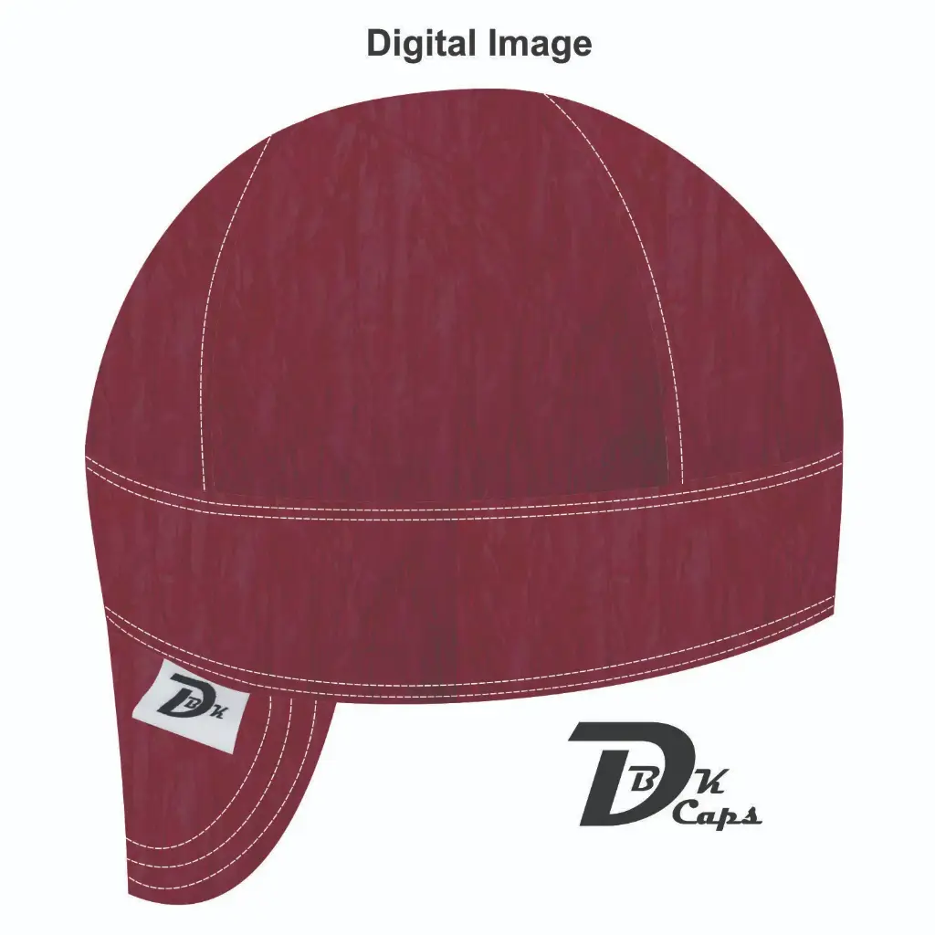Red Cracked Ice Welding Cap (6 3/8", Black Liner, No, 7" Standard Length)