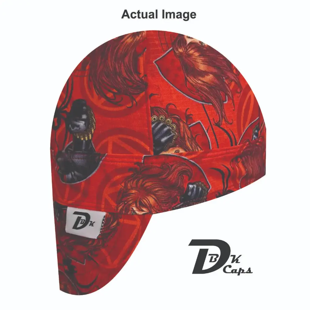 Red Black Widow Welding Cap (6 3/8", Black Liner, No, 7" Standard Length)