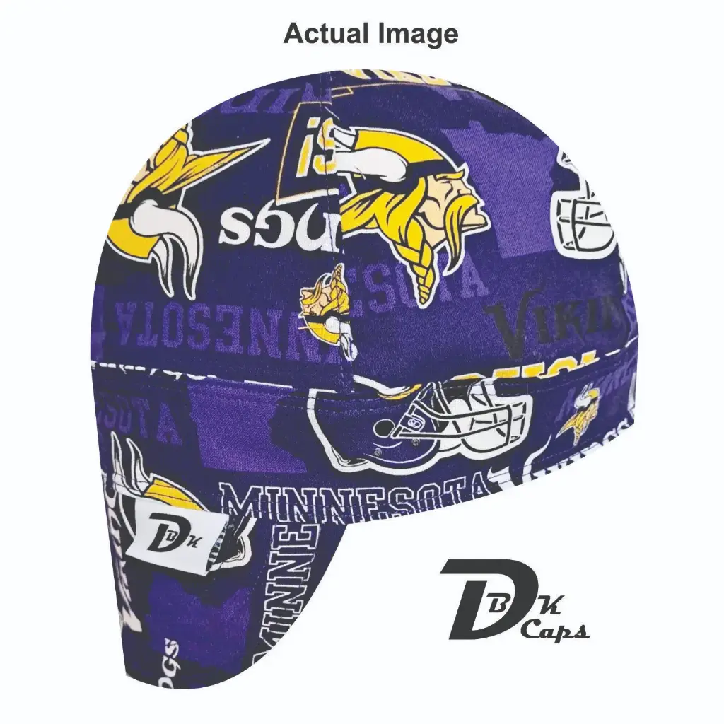 Purple Minnesota Viking Welding Cap (6 3/8", Black Liner, No, 7" Standard Length)